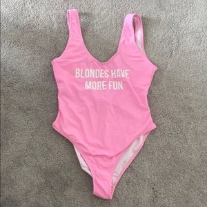 Missguided pink graphic one piece bathing suit